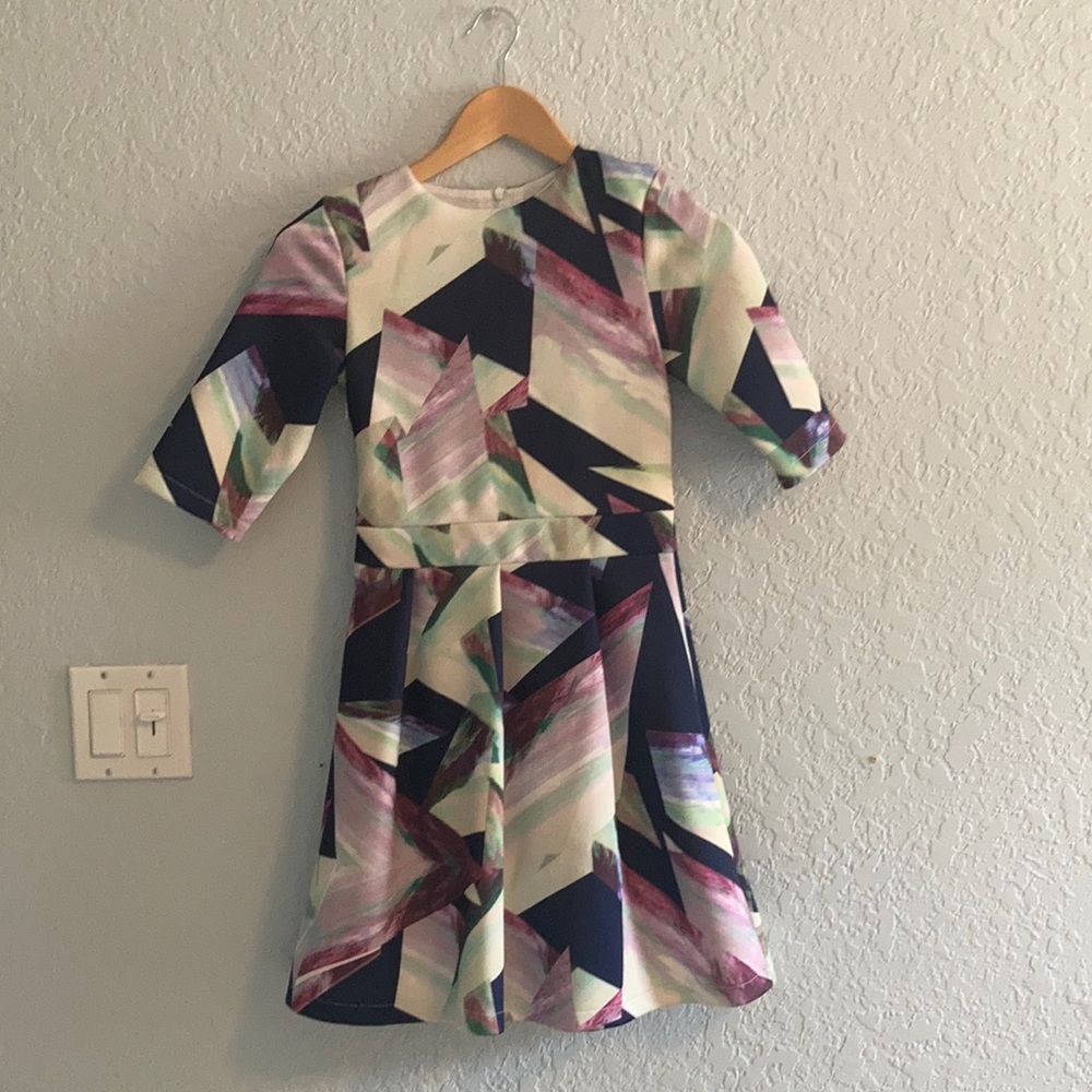 Multi-colored modest formal party dress